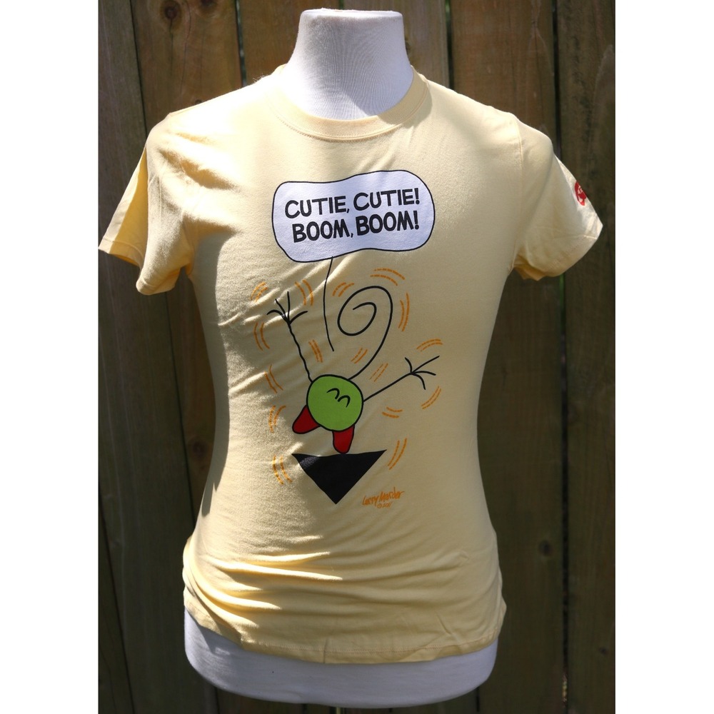 NOS Vintage 2011 Larry Marder Beanworld CUTIE BOOM Graphitti T Shirt Size S